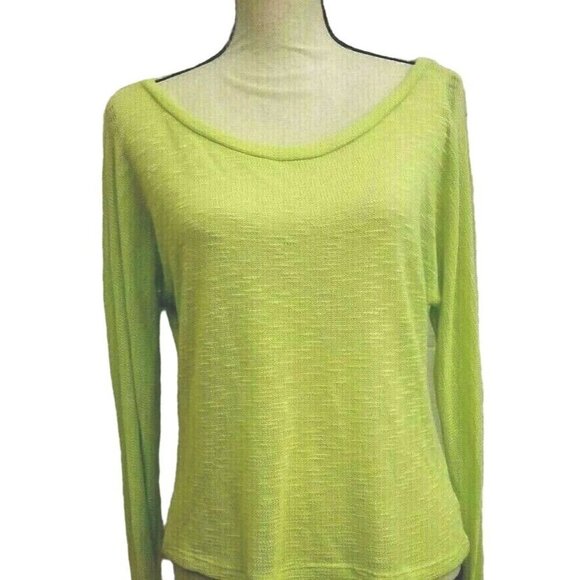 Aeropostale Womens Blouse Size M Light Green Long Sleeve Scoop Neck - Picture 4 of 11